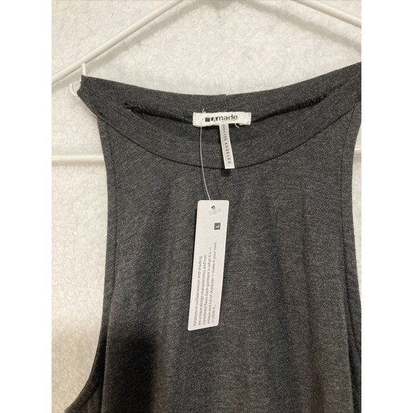 LAMade Womens Shirt Dress Size Large L Sleeveless Grey Racertop - Picture 2 of 7